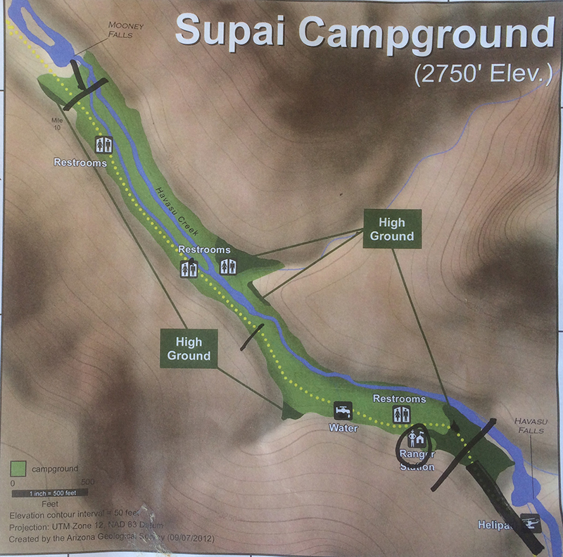 havasupai campground map